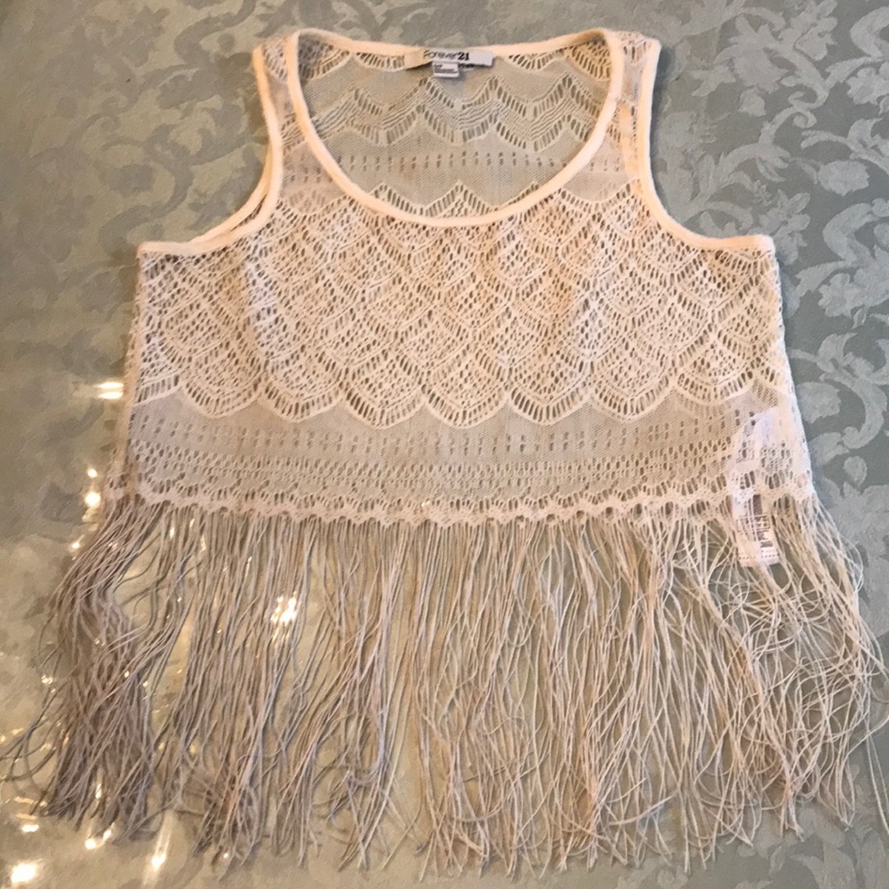 SALE Forever 21 Boho Fringe Crop Top